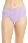 Hanky Panky Cross Dye Leopard Retro Thong In Hyacinth/ Apricot
