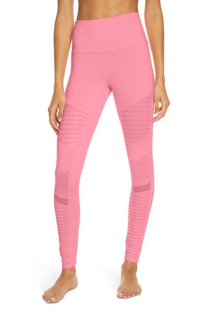 Alo Yoga High Waist Moto Leggings In Macaron Pink ModeSens