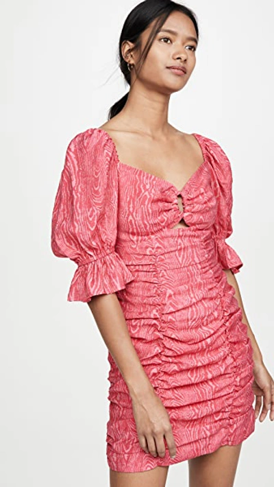C/meo Collective Early On Mini Dress In Pink Woodgrain