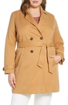 Vero Moda Curve Tie Waist Jacket In Tobacco Brown