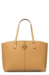 Tory Burch Mcgraw Large Leather Tote In Tiramisu