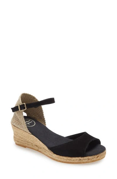 Toni Pons Llivia Wedge Sandal In Black Suede