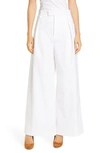 Bottega Veneta High-waisted Wide-leg Trousers In Optic White
