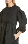 SIMONE ROCHA FLORAL BALLOON SLEEVE CLOQUE DRESS,3705 0359