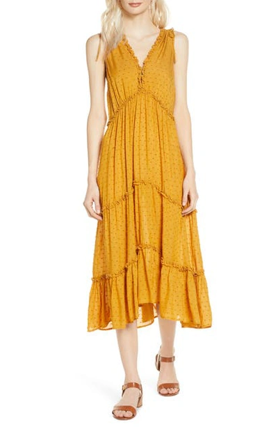 Auguste Farrah Clip Dot Midi Dress In Amber