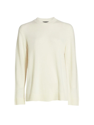 Theory Karenia Paneled Ribbed Cashmere Sweater In Ivory