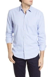 Bugatchi Shaped Check Button-up Performance Shirt In Classic Blue