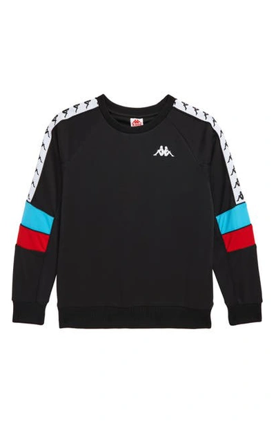 Kappa Kids' 222 Banda Arlton Sweatshirt In Black-white-turq-red | ModeSens