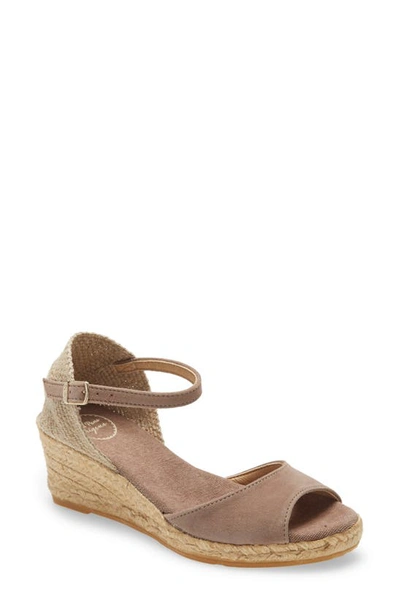 Toni Pons Llivia Wedge Sandal In Taupe Suede