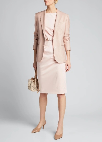 Kiton Single-breasted Fitted Blazer In Pink