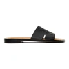 LOEWE BLACK LEATHER ANAGRAM MULES