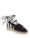 Off-white Canvas Espadrilles In Black/white