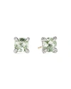 David Yurman Chatelaine Stud Earrings With Prasiolite And Diamonds In Prasiolite