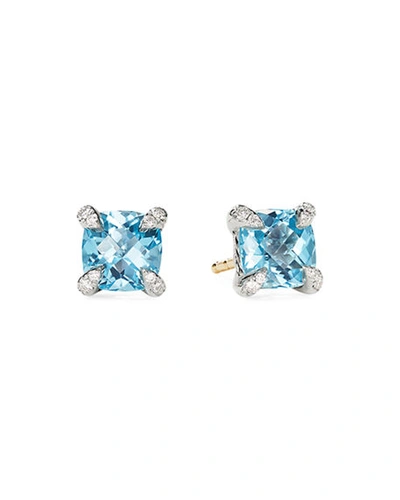 DAVID YURMAN CHATELAINE STUD EARRINGS WITH GEMSTSONES AND DIAMONDS IN SILVER, 6MM,PROD227540069