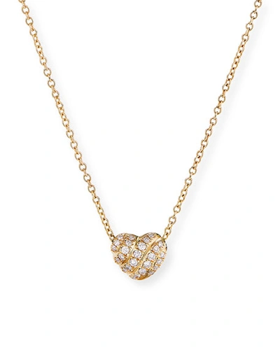 David Yurman 18kt Yellow Gold Heart Diamond Pendant Necklace