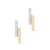 Mateo 14kt Yellow Gold Diamond Bar Bypass Stud Earrings In Yellow Gold/white Diamonds