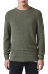 Allsaints Ivar Slim Fit Crewneck Wool Sweater In Olive Green Marl