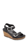 Birkenstock Papillio By  Soley Wedge Sandal In Black Oiled Leather