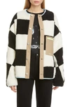 Sandy Liang Oversized Pawn Checker Fleece Jacket In Checkerboard