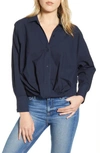 STATESIDE TWIST FRONT POPLIN SHIRT,201-4105