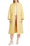 Rodebjer Sandler Quilted Coat In Argan Oil