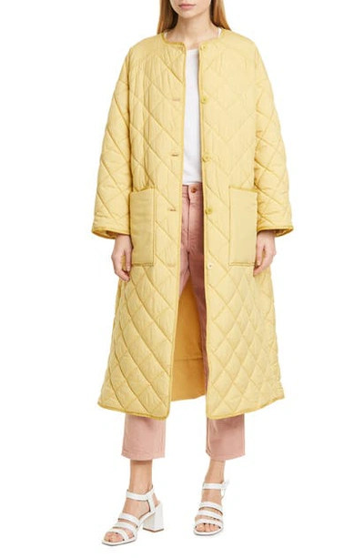 Rodebjer Sandler Quilted Coat In Argan Oil