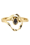 ALEXIS BITTAR FUTURE ANTIQUITY CRUMPLED ORBIT STONE RING,AB0SB010