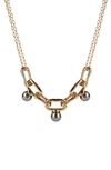 ALEXIS BITTAR IMITATION PEARL CHAIN NECKLACE,AB0SN014