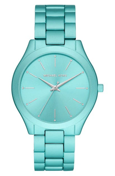 Michael Kors 'slim Runway' Bracelet Watch, 42mm In Blue/ Aqua