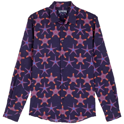Vilebrequin Men's Caracal Starfish Dance Sport Shirt In Sapphire