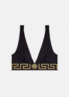 Versace Black Medusa Empire Triangle Bikini Top In Black