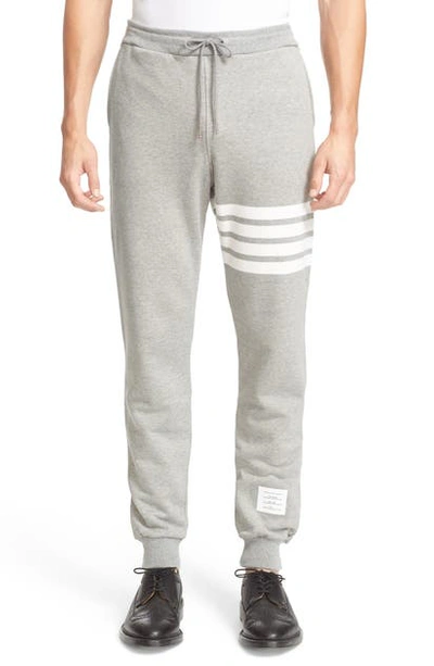 Thom Browne Stripe Jogger Pants In Light Blue