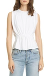 Atm Anthony Thomas Melillo Shirred Pima-cotton-stretch Tank In White