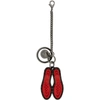 CHRISTIAN LOUBOUTIN BLACK & RED LUG SOLE KEYCHAIN