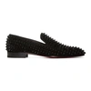 CHRISTIAN LOUBOUTIN BLACK SUEDE SPIKES DANDELION LOAFERS
