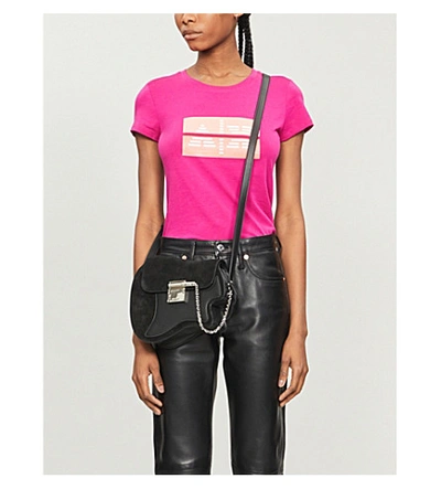 Armani Exchange Logo-print Cotton-jersey T-shirt In Fuchsia Agate