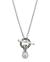 Lagos Sterling Silver Luna Cultured Freshwater Pearl Toggle Necklace, 18 In Pearl