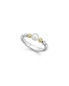 Lagos Sterling Silver & 18k Yellow Gold Luna Cultured Freshwater Pearl Ring In Pearl