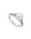 Lagos Sterling Silver & 18k Yellow Gold Luna Cultured Freshwater Pearl Ring In Pearl