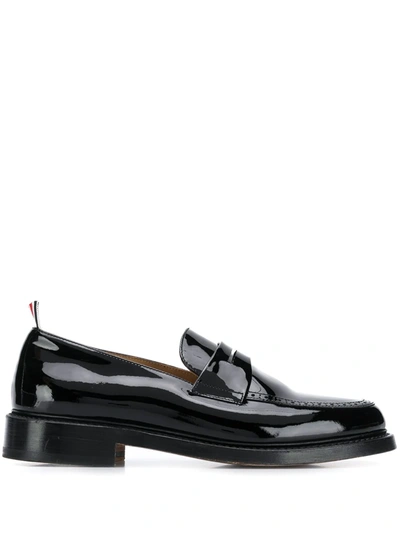 Thom Browne Patent Leather Penny Loafers In Black