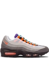 Nike Air Max 95 Og Grosgrain-trimmed Faux Suede And Mesh Sneakers In Grey