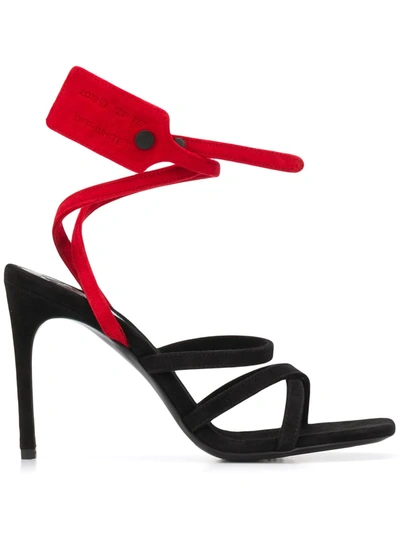 Off-white Ziptie Embellished Sandals In Black,red