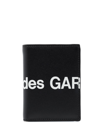 Comme Des Garçons Logo Print Wallet In Black