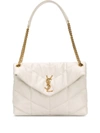 Saint Laurent Medium Loulou Puffer Shoulder Bag In White