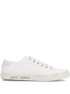 Saint Laurent Malibu Canvas-calf Low-top Sneakers In White