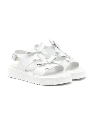 Andrea Montelpare Kids' Bow Detail Sandals In White