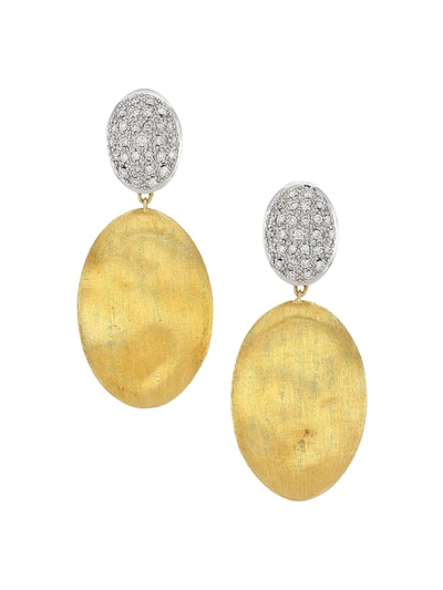 Marco Bicego Siviglia 18k Gold & Diamond Hand Engraved Large Drop Earrings