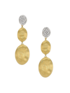 MARCO BICEGO WOMEN'S SIVIGLIA 18K GOLD & DIAMOND HAND ENGRAVED LARGE THREE-DROP EARRINGS,400012209674
