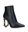 DOLCE & GABBANA LEATHER BAROQUE HEEL ANKLE BOOTS 105,15132027