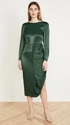 ALEXA CHUNG GATHERED DRESS CREPE SATIN